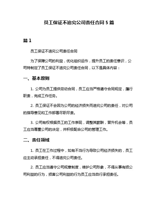 员工保证不追究公司责任合同5篇