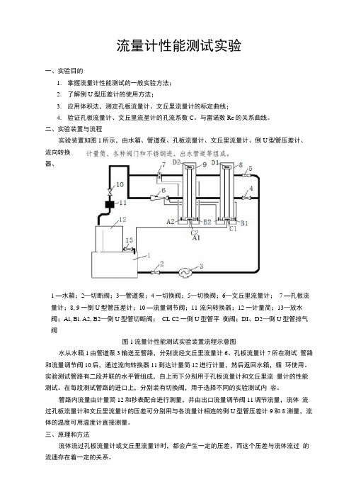 流量计性能测试实验