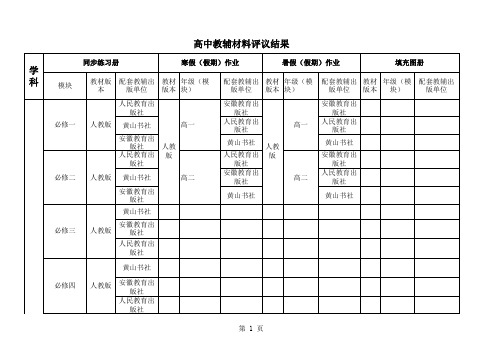 2013年安徽中小学教辅材料目录全