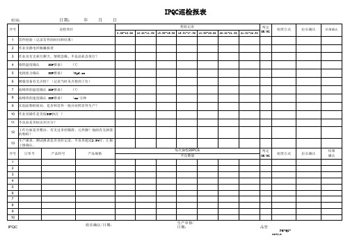 FM-QC-003A0 IPQC巡检报表