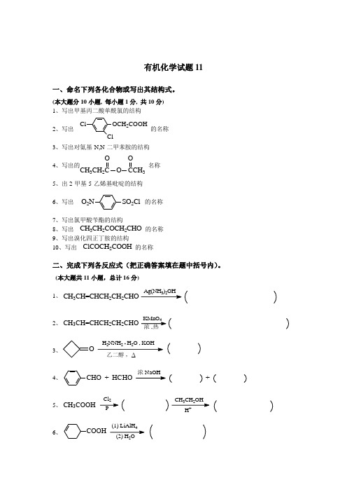 有机化学——试题11