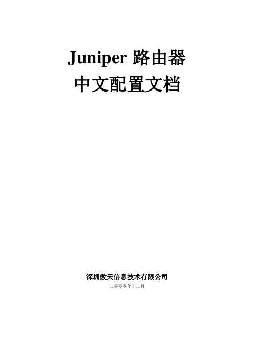 JUNIPER-路由器中文使用手册