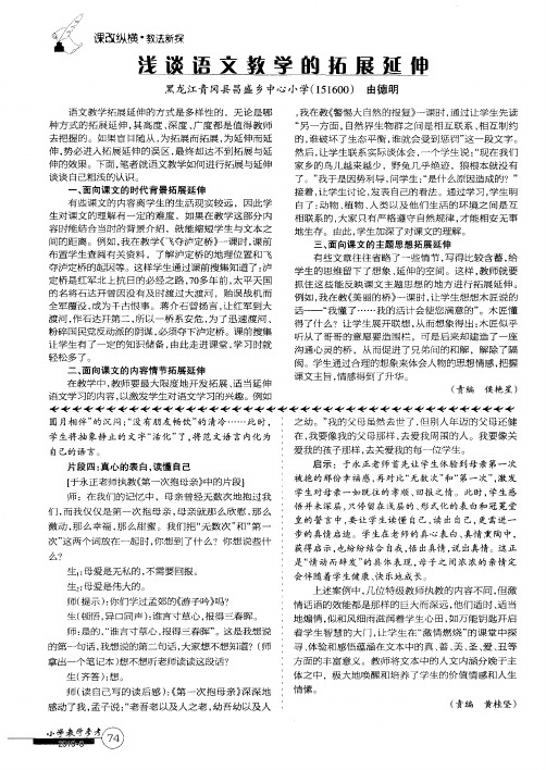 浅谈语文教学的拓展延伸