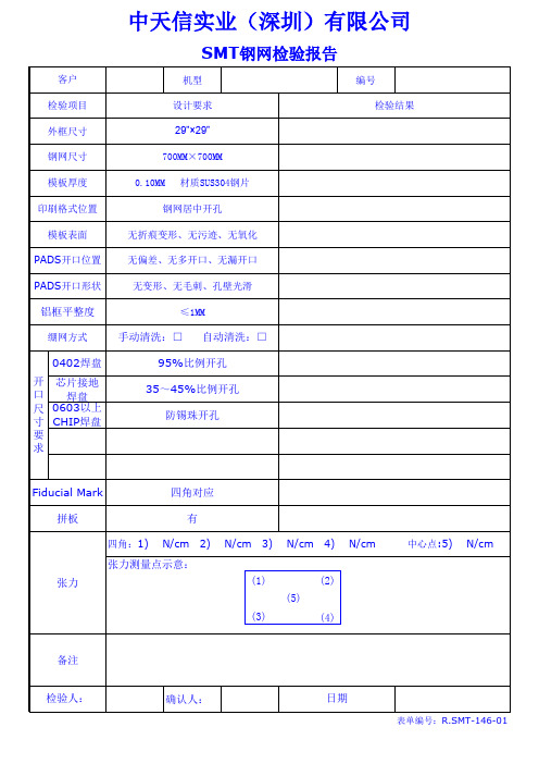 SMT钢网检验报告