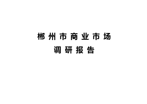 郴州市商业市场调研报告