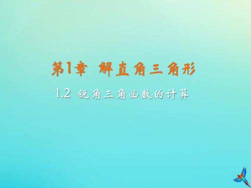 九年级数学下册第1章解直角三角形1.2锐角三角函数的计算教学课件新版浙教版