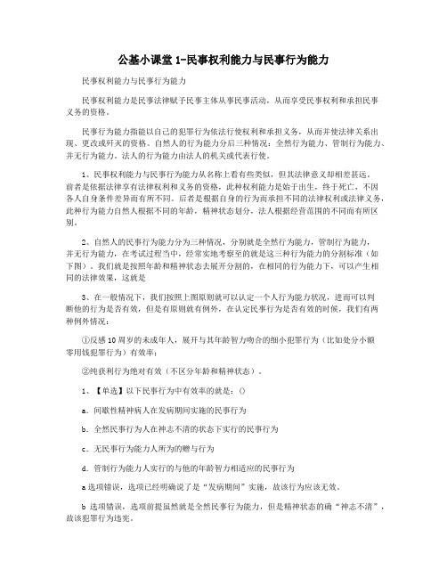 公基小课堂1-民事权利能力与民事行为能力