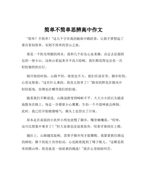 简单不简单思辨高中作文