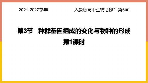 人教版高中生物必修二《种群基因组成的变化与物种的形成》生物的进化PPT教学课件(第1课时)