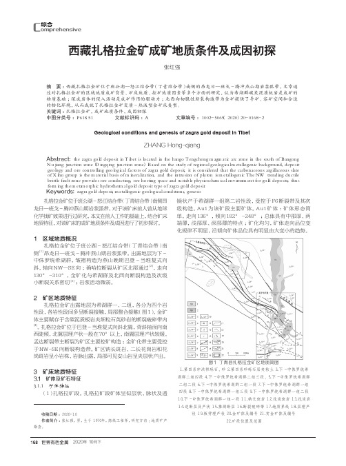 西藏扎格拉金矿成矿地质条件及成因初探