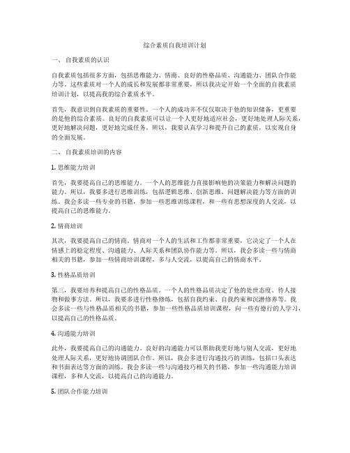 综合素质自我培训计划