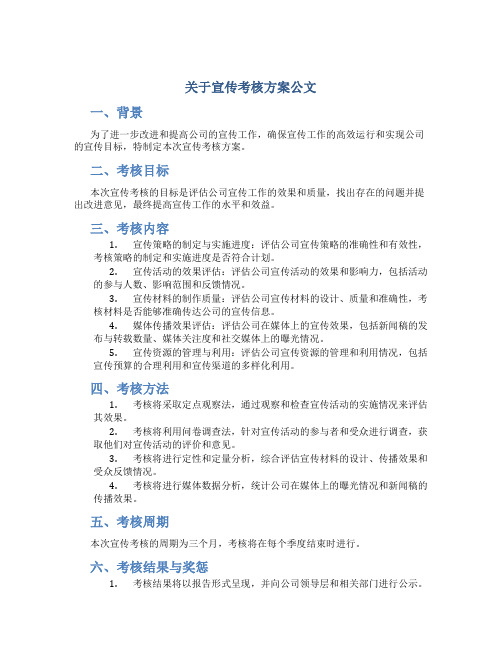 关于宣传考核方案公文