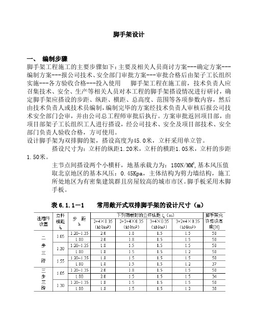 落地式脚手架计算书