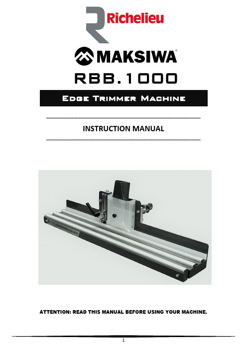 RBB.1000 刮边剃刀机器 操作手册说明书