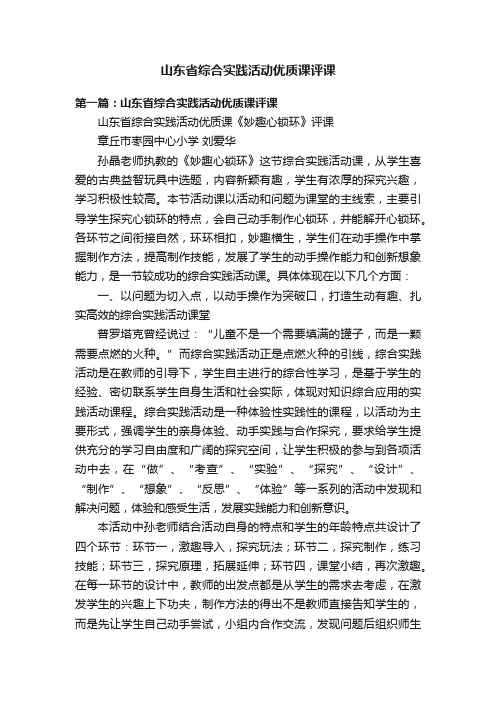 山东省综合实践活动优质课评课