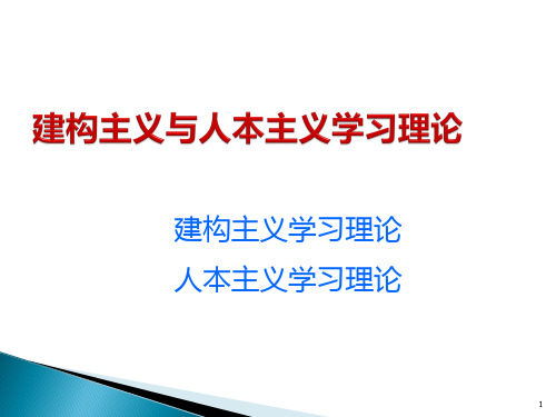 教育心理学—建构主义与人本主义学习理论 PPT课件