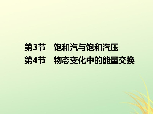 2021学年高中物理第九章固体、液体和物态变化第3节饱和汽与饱和汽压第4节物态变化中的能量交换课件新