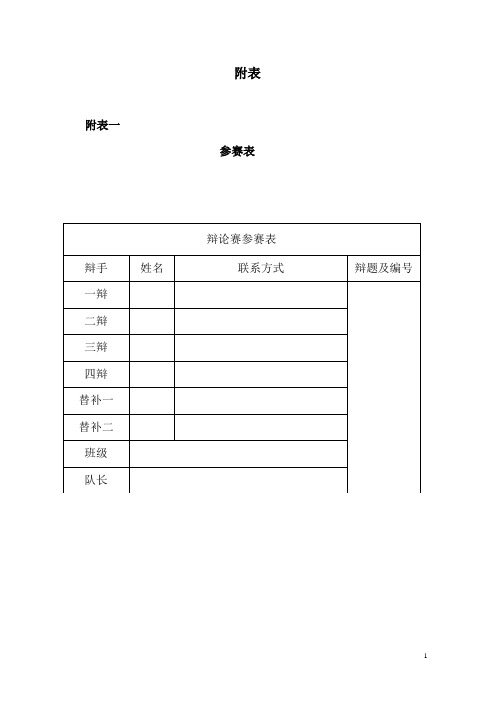 山东建筑大学辩论赛——附表