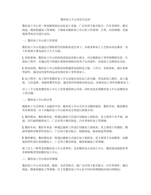 数控加工中心知识点总结