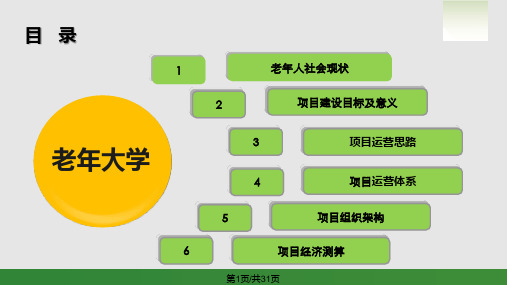 老年大学项目策划书PPT课件