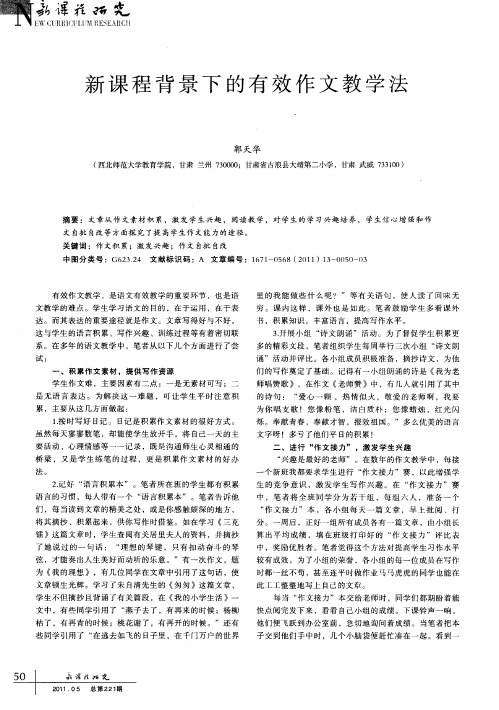 新课程背景下的有效作文教学法