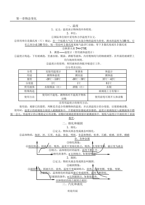 北师大版八年级上册物理知识点总结