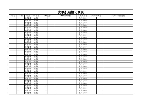 交换机巡检表