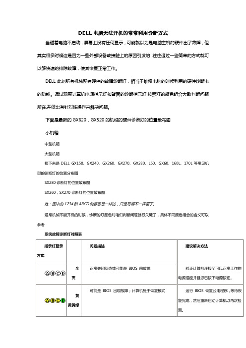 dell电脑无法开机的常常使用诊断方式