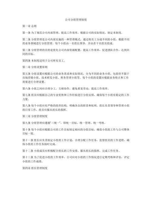 公司分组管理制度