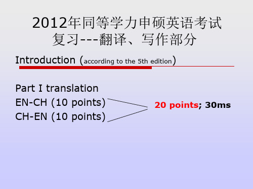 2012年同等学历申硕英语翻译