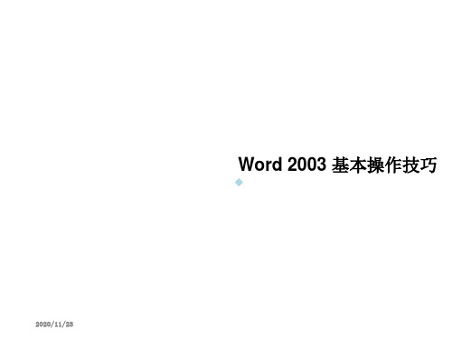 word2003操作技巧