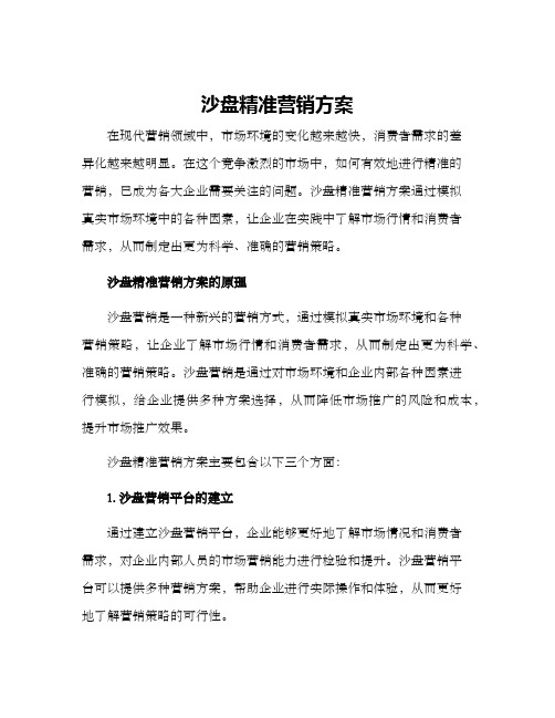 沙盘精准营销方案