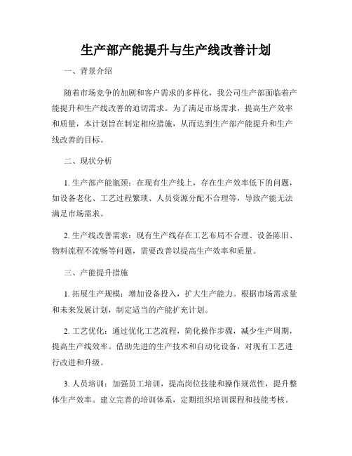 生产部产能提升与生产线改善计划