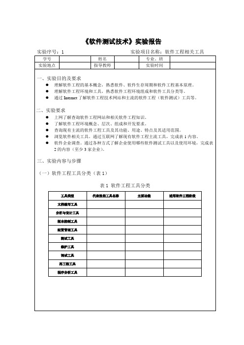 软件测试技术实验报告01