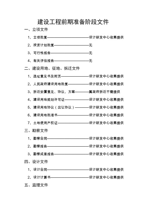 建设工程前期准备阶段文件正