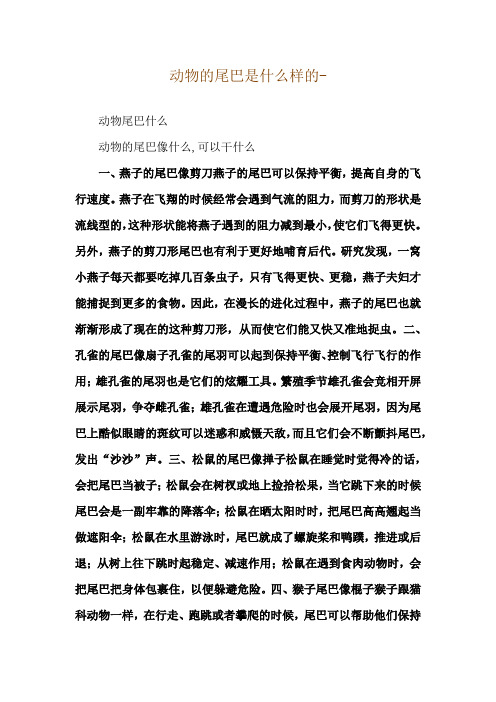 动物的尾巴是什么样的--动物尾巴什么