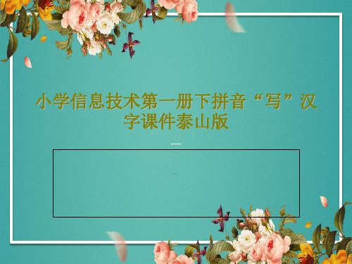 小学信息技术第一册下拼音“写”汉字课件泰山版共15页