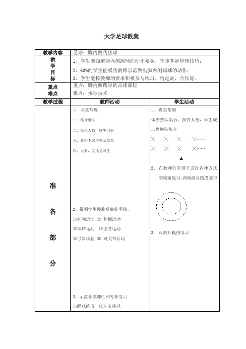 大学足球教案