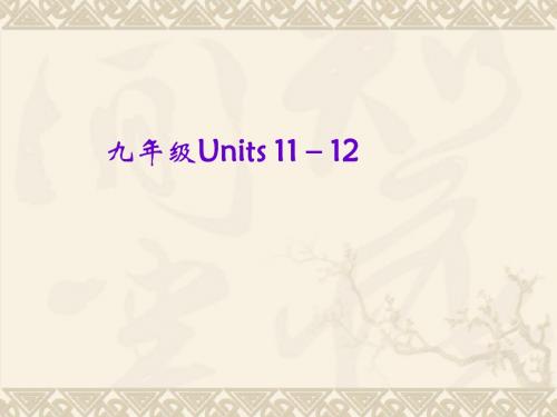 人教版英语中考复习 第20讲  九年级Units 11-12