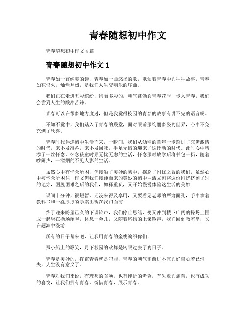 青春随想初中作文