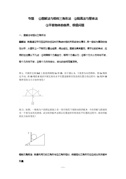 高中物理_力的平衡_相似三角形