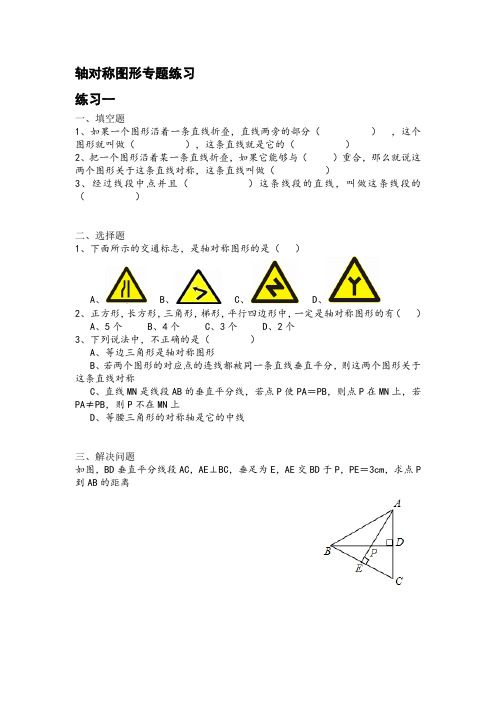 轴对称图形专题练习含答案