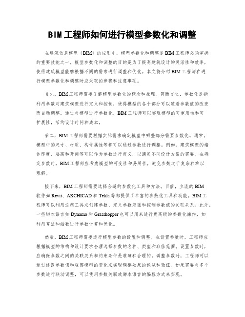 BIM工程师如何进行模型参数化和调整