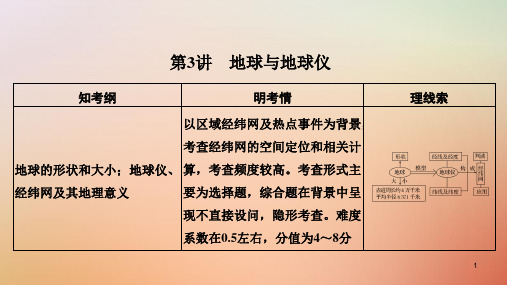 2019版高考地理一轮复习 第一单元 宇宙中的地球 第3讲 地球与地球仪课件 湘教版