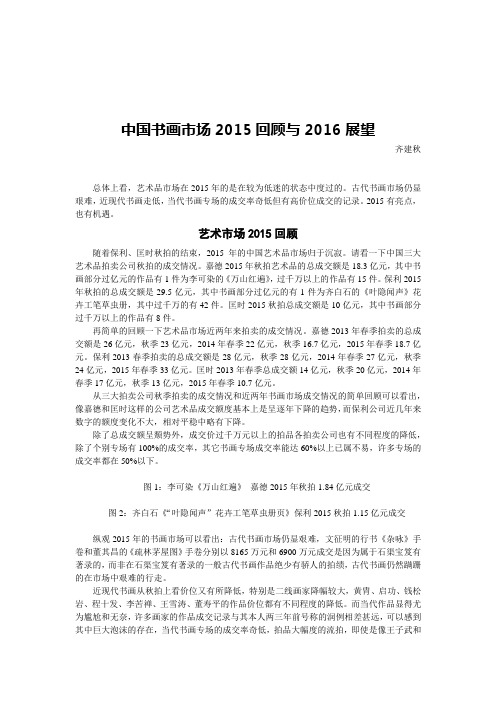 齐建秋：中国书画市场2015回顾与2016展望