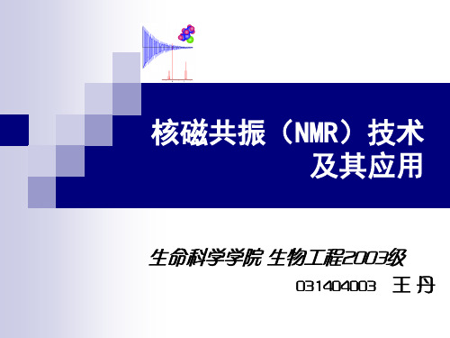 核磁共振(NMR)技术及其应用