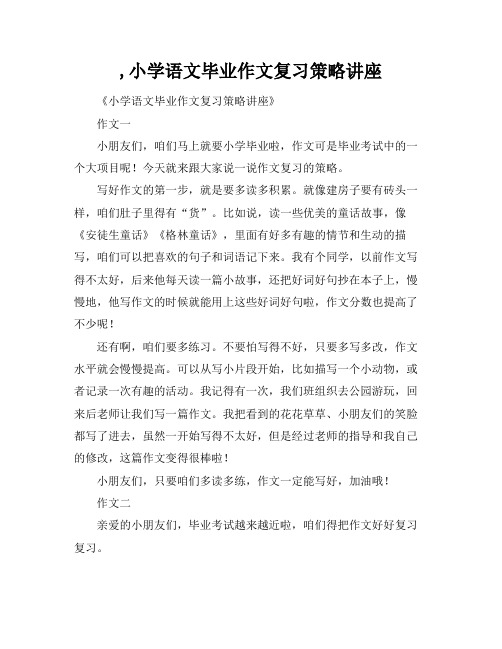 ,小学语文毕业作文复习策略讲座