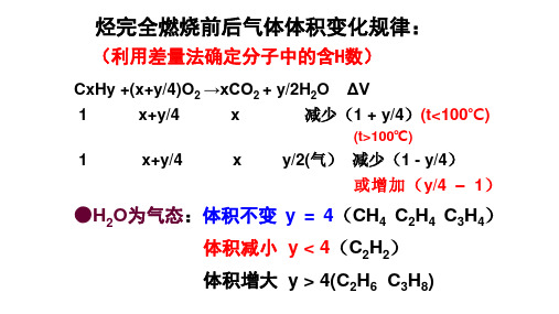 烃燃烧的有关计算