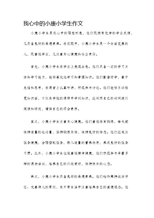 我心中的小康小学生作文