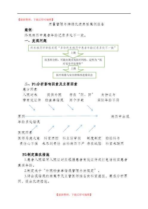 医疗质量持续改进中的运用案例分析(精编文档).doc